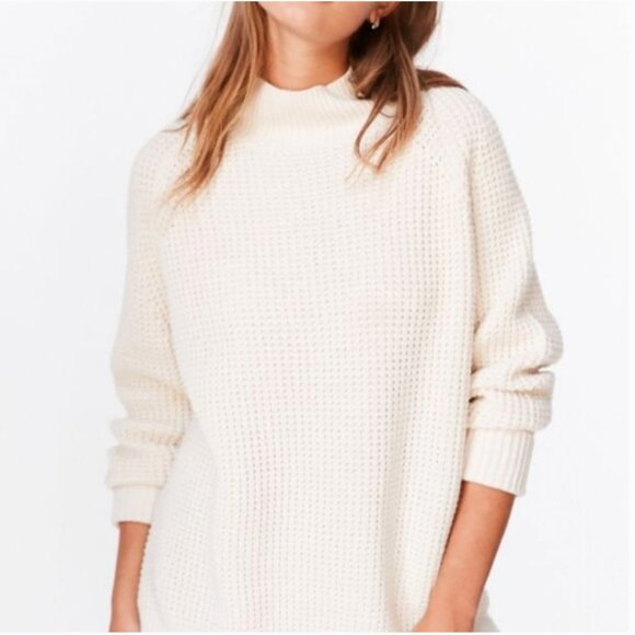 BDG Urban Outfitters | Waffle Knit High Neck Step Hem Sweater Size Small - Picture 1 of 8